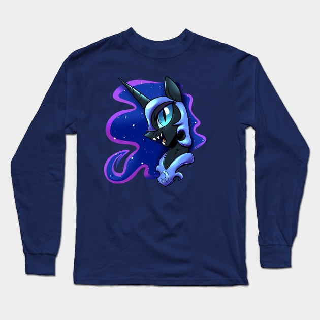 Nightmare Moon Long Sleeve T-Shirt by Baja Gryphon